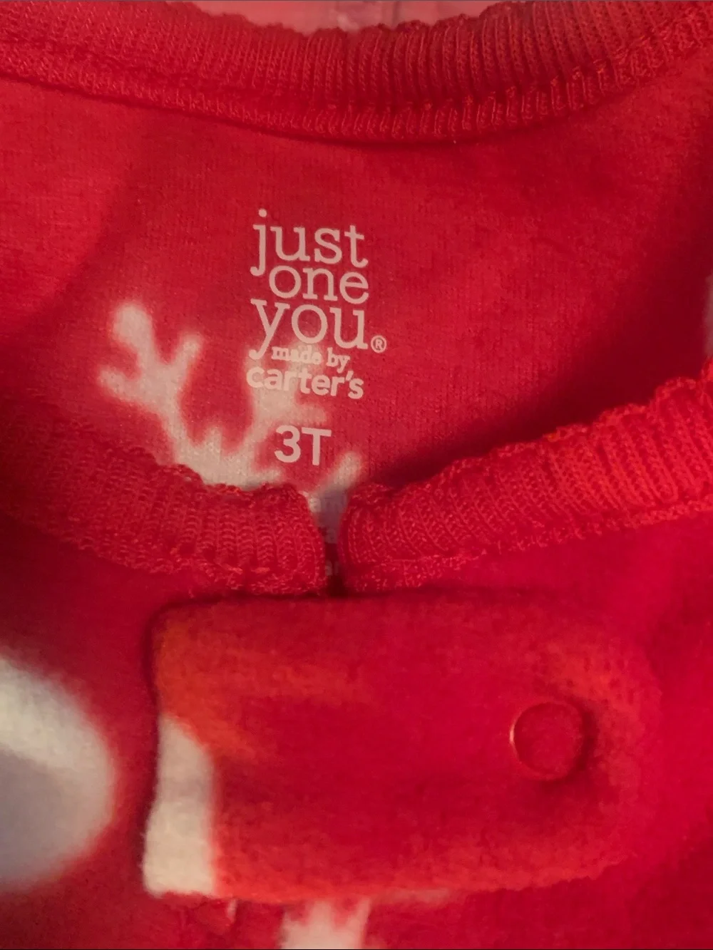Just One You by Carter's Red 3T Holiday Fleece Snap Pajamas